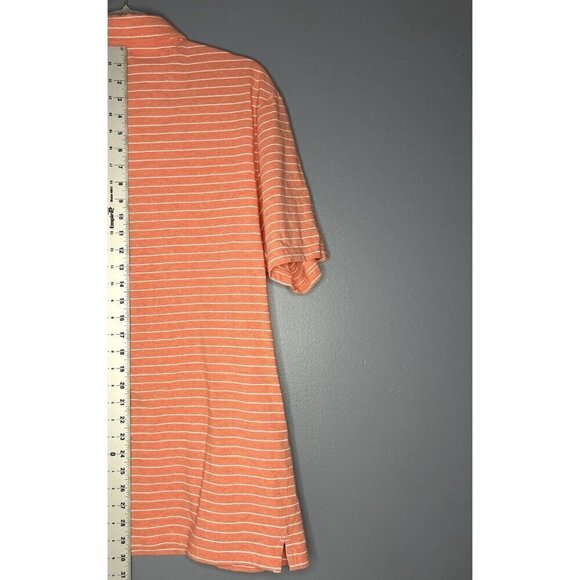 johnnie-O The Original Polo Mens XL Neese Stripe Carnival Peach Casual Preppy - Picture 7 of 14